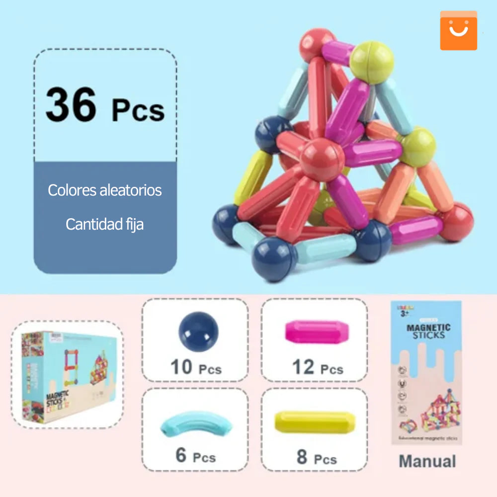 💙Juguete Educativo De 36 piezas magnéticas
