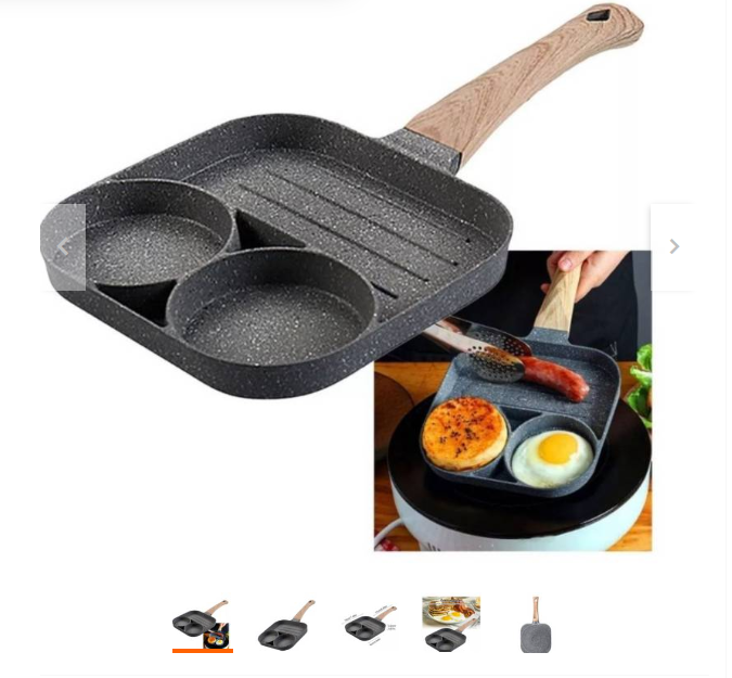 Sarten antiadherente de 3 espacios